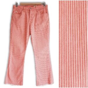 AG Jodi Crop Kick Flare Leg Jeans Twiggy Stripe Red Adriano Goldschmied Sz 29
